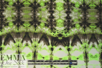 neon tie dye micro-mesh knit - lime/espresso