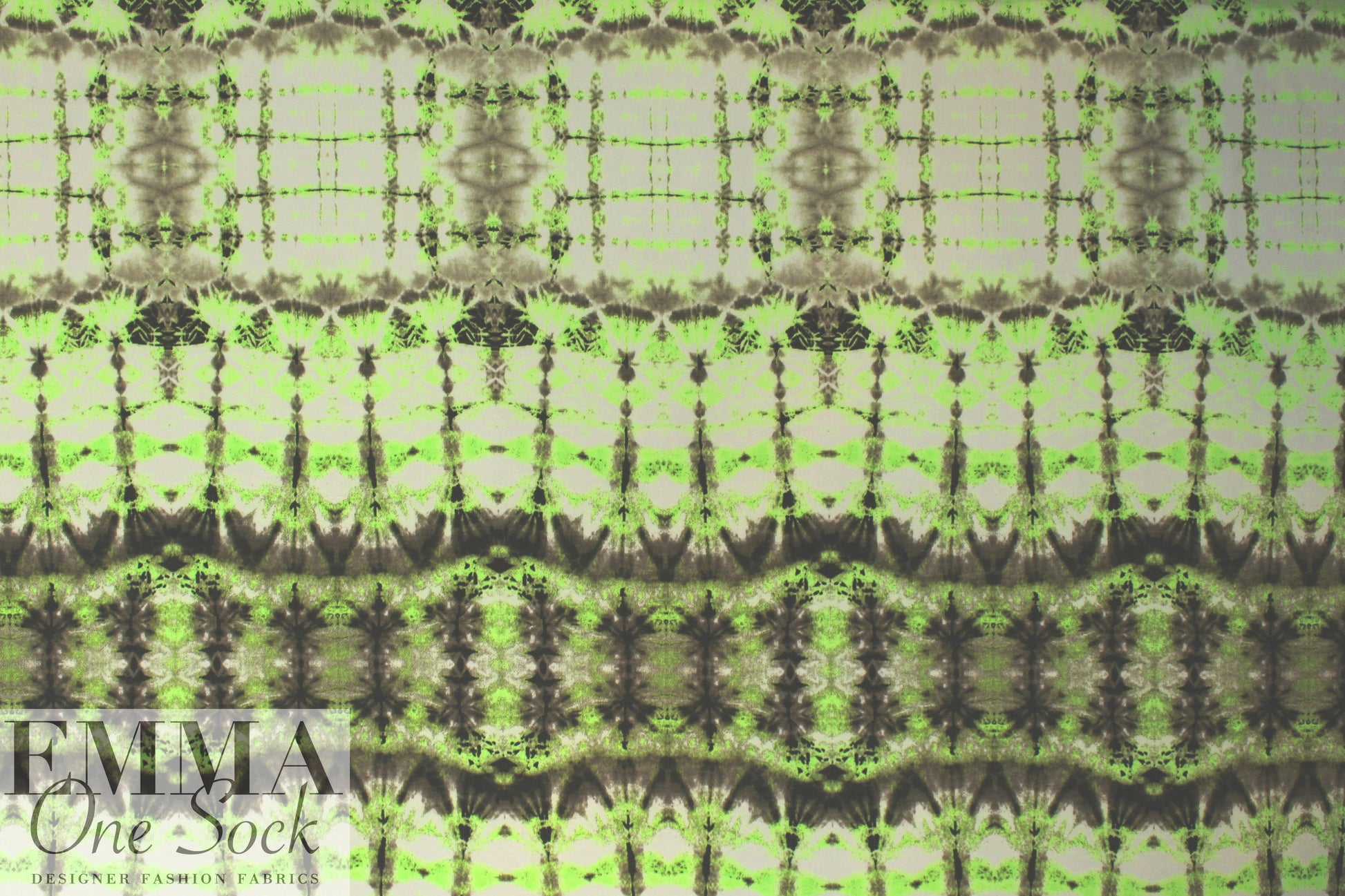 neon tie dye micro-mesh knit - lime/espresso