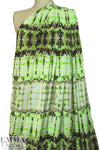 neon tie dye micro-mesh knit - lime/espresso