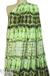 neon tie dye micro-mesh knit - lime/espresso 2 yd