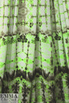 neon tie dye micro-mesh knit - lime/espresso
