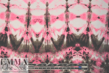 neon tie dye micro-mesh knit - pink/espresso 1.75 yd