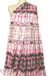 neon tie dye micro-mesh knit - pink/espresso 1.75 yd