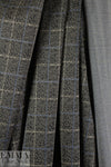 blue/black/ecru window plaid ponte doubleknit 1.75 yds