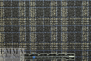 blue/black/ecru edgy plaid ponte doubleknit