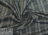 blue/black/ecru edgy plaid ponte doubleknit 2 yd