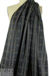 blue/black/ecru edgy plaid ponte doubleknit
