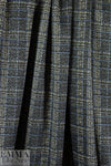 blue/black/ecru edgy plaid ponte doubleknit