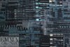 NY designer edgy 'city lights' microfiber stretch woven