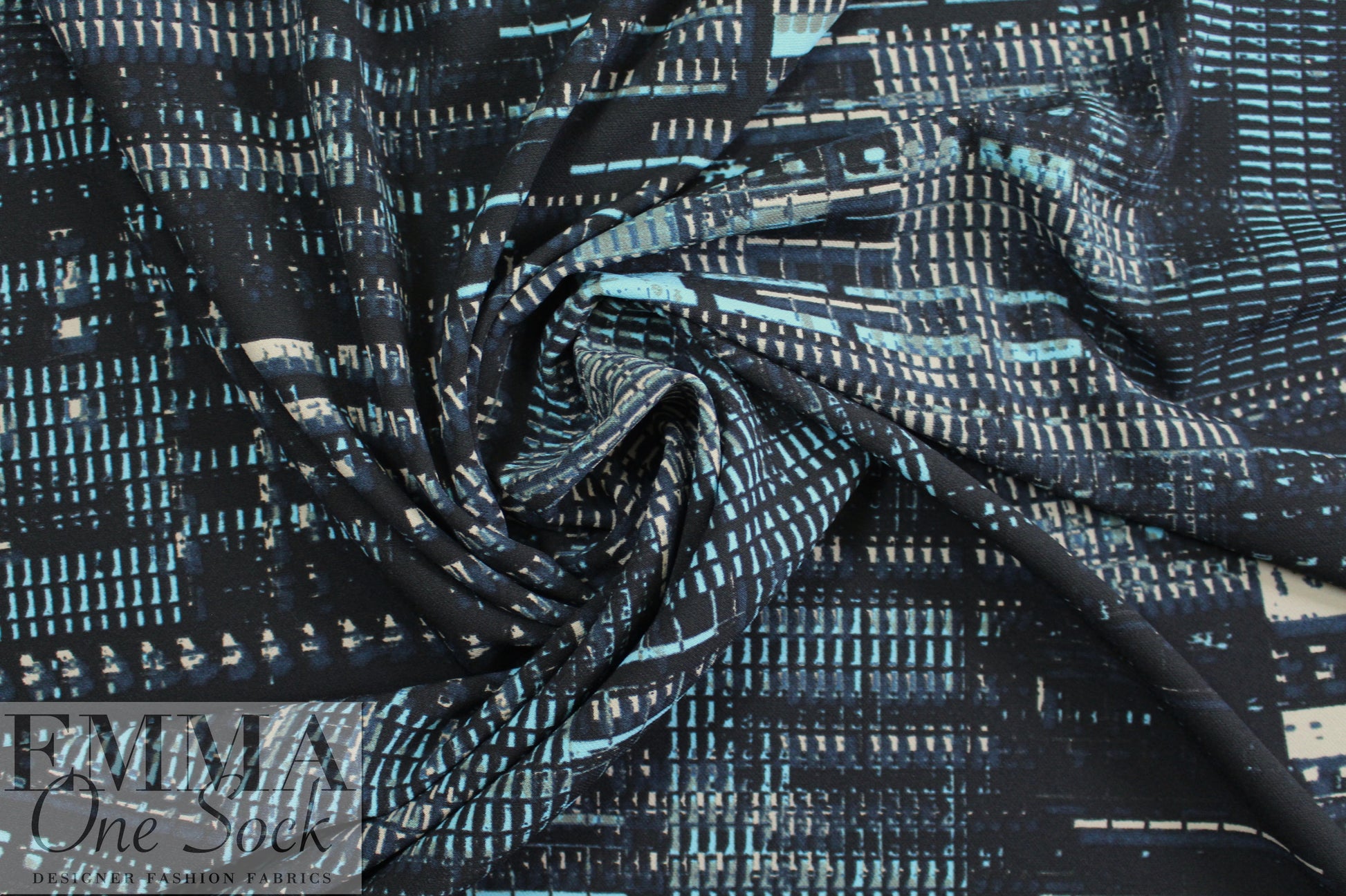 NY designer edgy 'city lights' microfiber stretch woven 1.875 yd