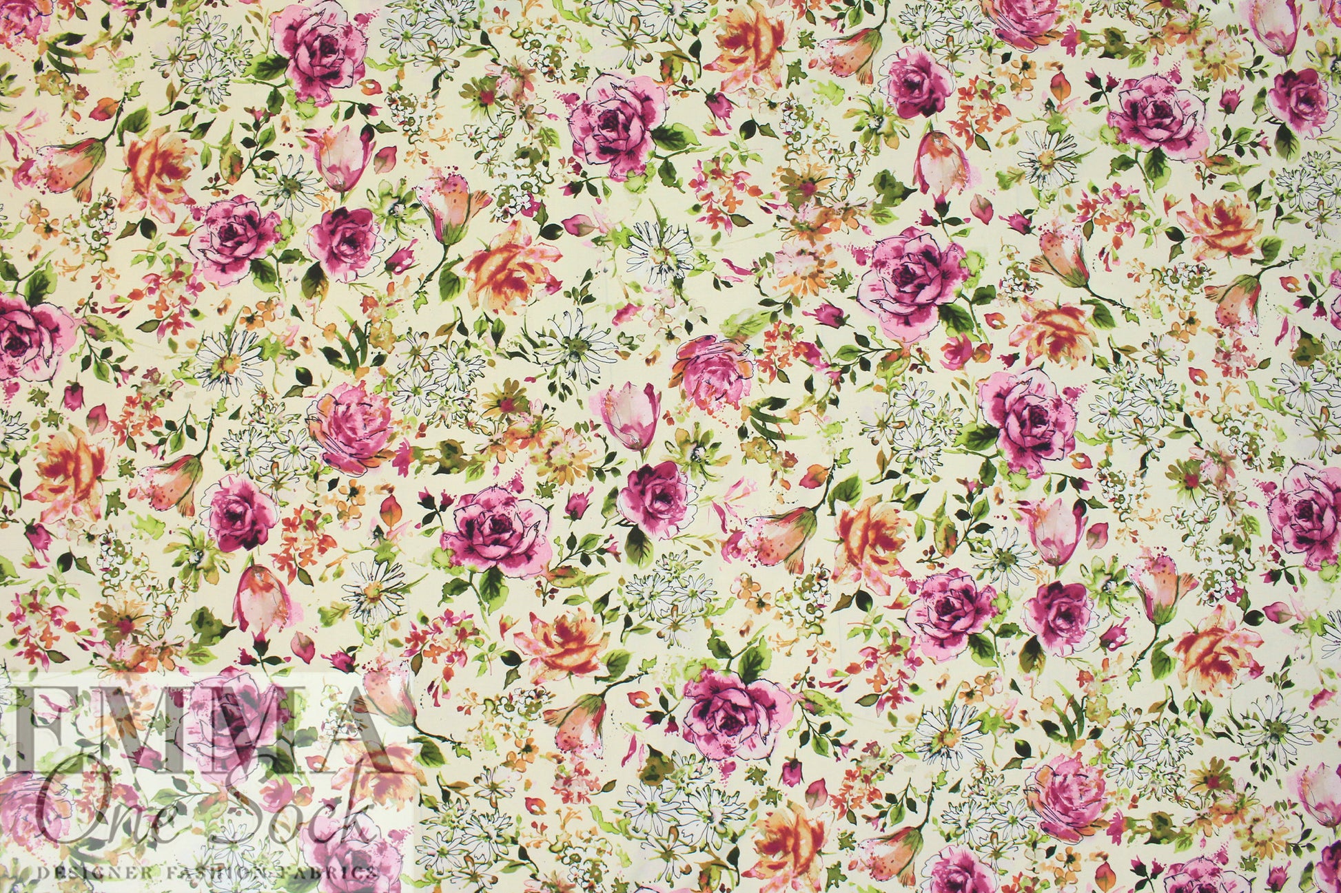 floral gestures poly crepe woven - Oeko-Tex cert. 1 yard