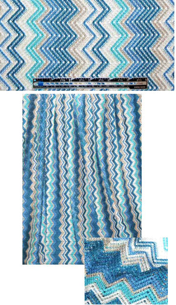 Sp1endid blue/khaki missoni-esque sweater knit 2.5 yd