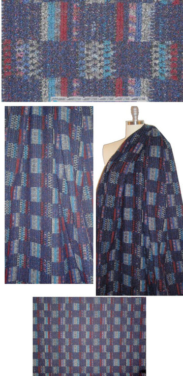 Miss0ni box pattern boucle' - blue/burgundy