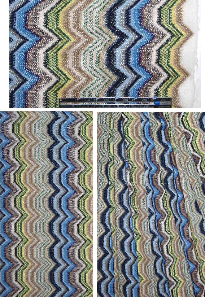 Miss0ni cobalt/yellow/forest visc. blend sweater 1.625 yd