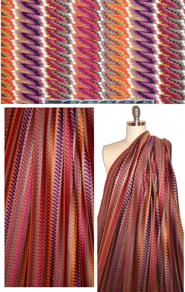 NY designer missoni-look crochet lace - spice/magenta