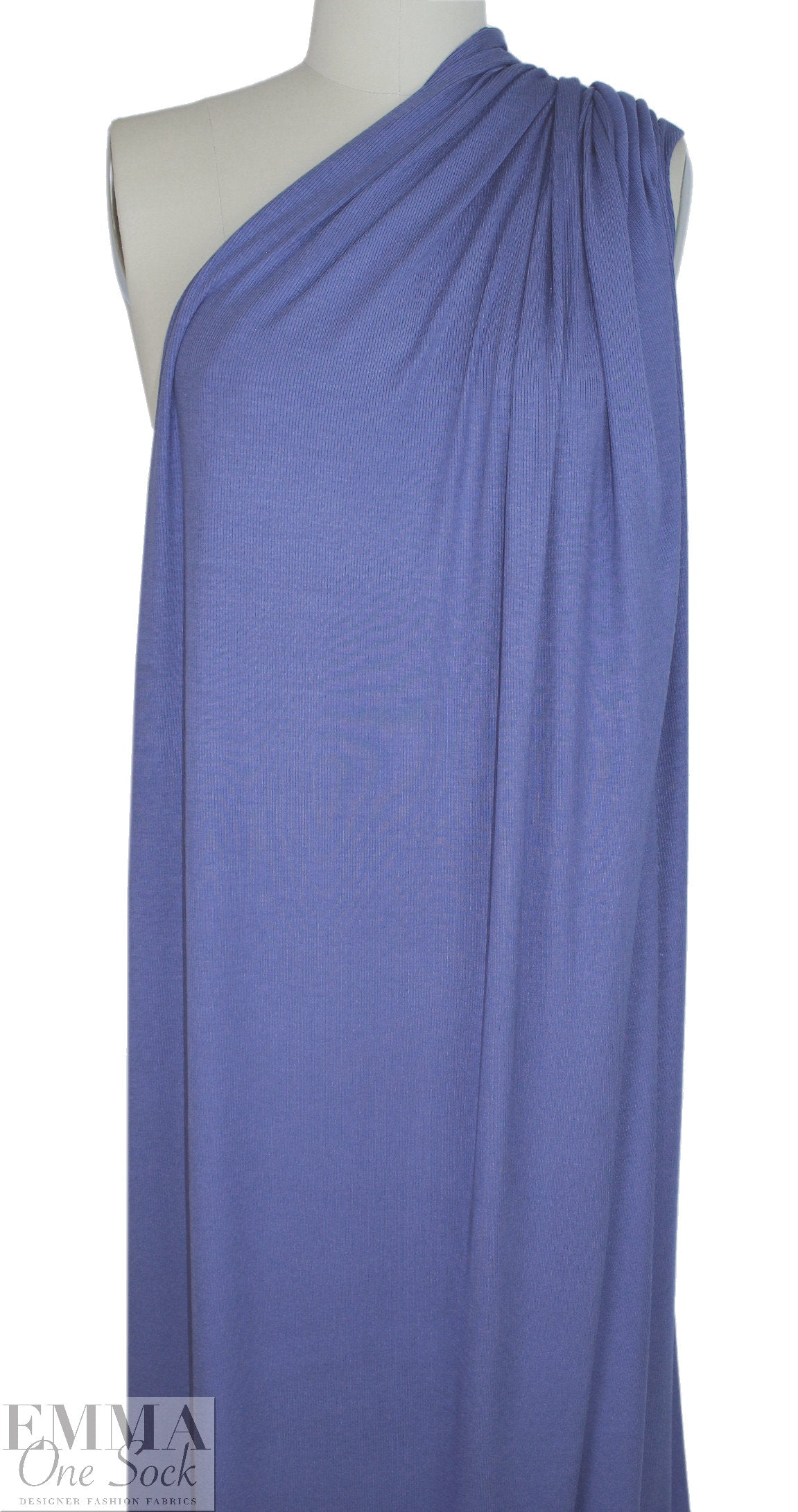 micro-modal 2x1 ribbed knit - soft peri blue 1.5 yds