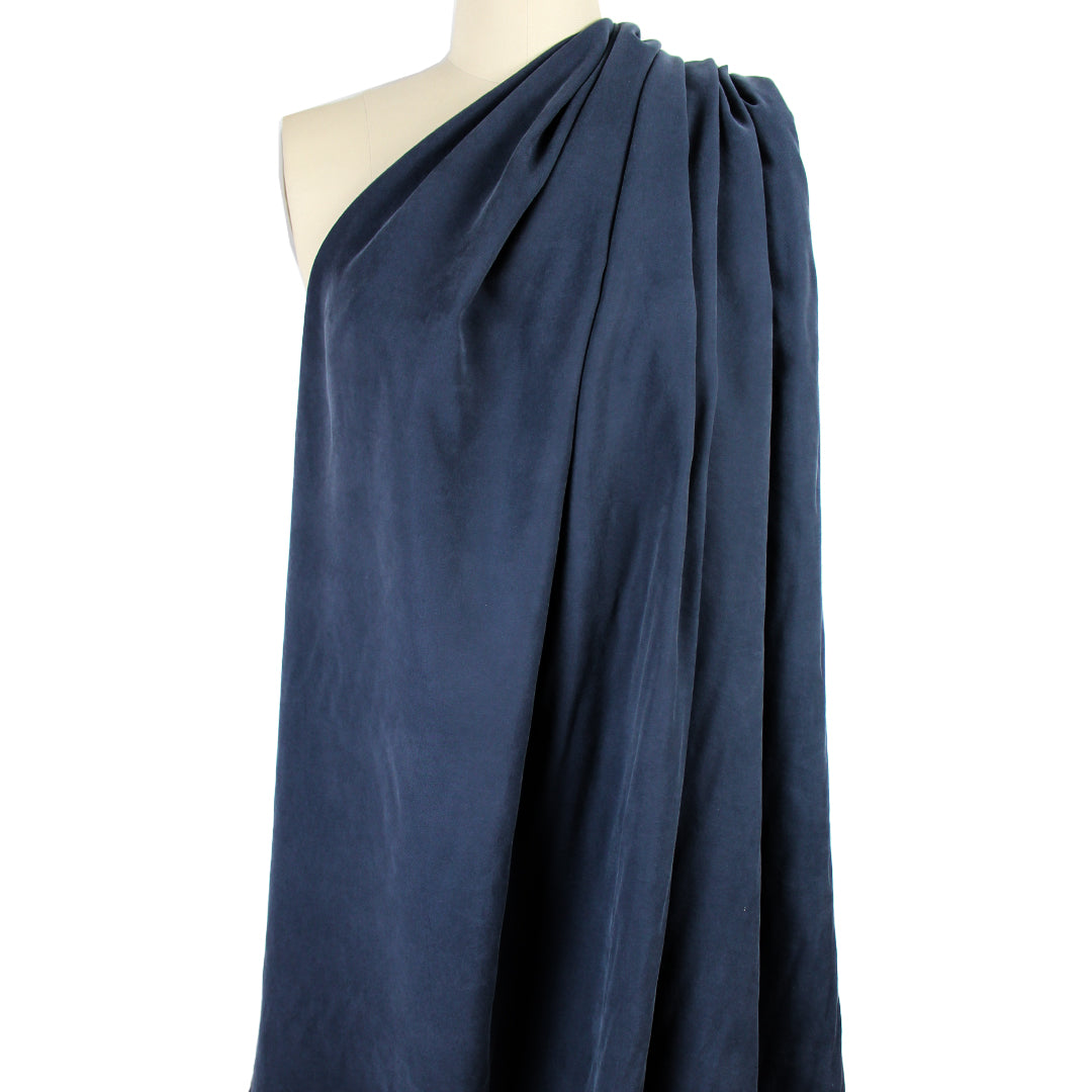 sandwashed modal dressweight twill - dk. navy