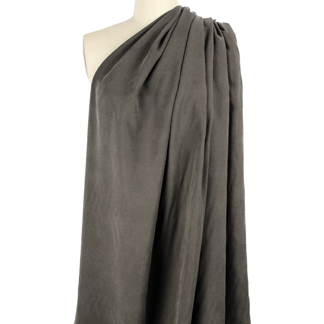 sandwashed modal dressweight twill - dk. taupe 1 yard