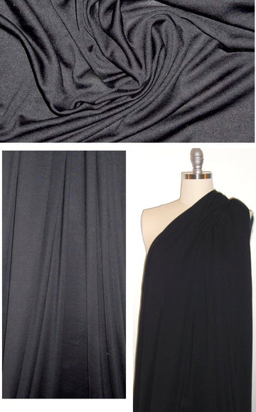 famous designer modal/wool jersey knit - black 3 yd