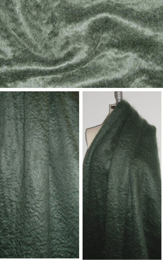 Italian doubleface mohair coating - forest 2.5 yards