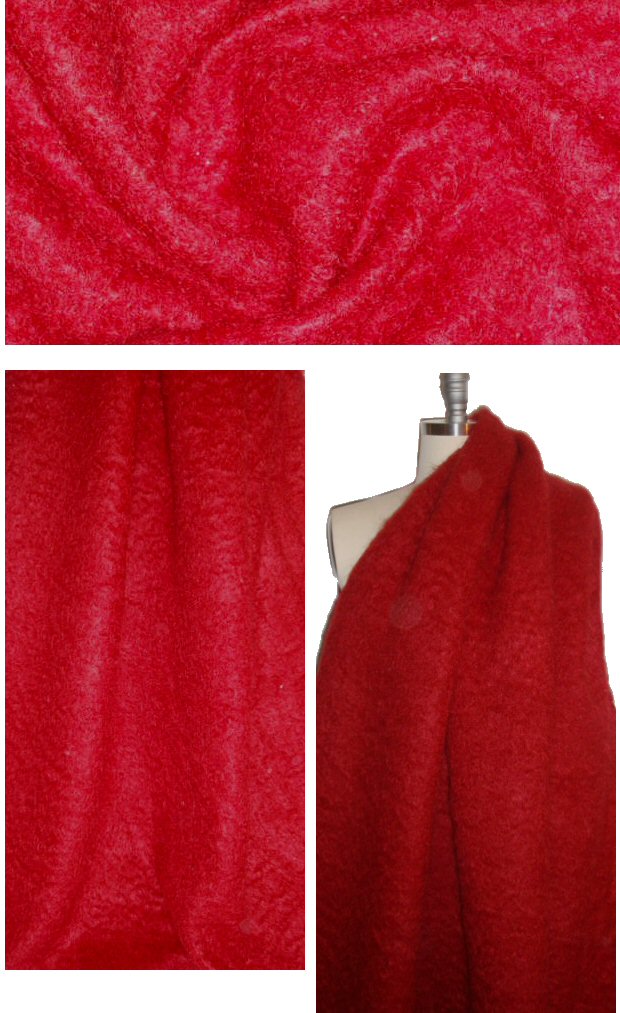 Italian doubleface mohair coating - deep red 1.125 yards