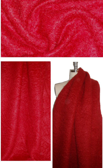 Italian doubleface mohair coating - deep red 1.125 yards