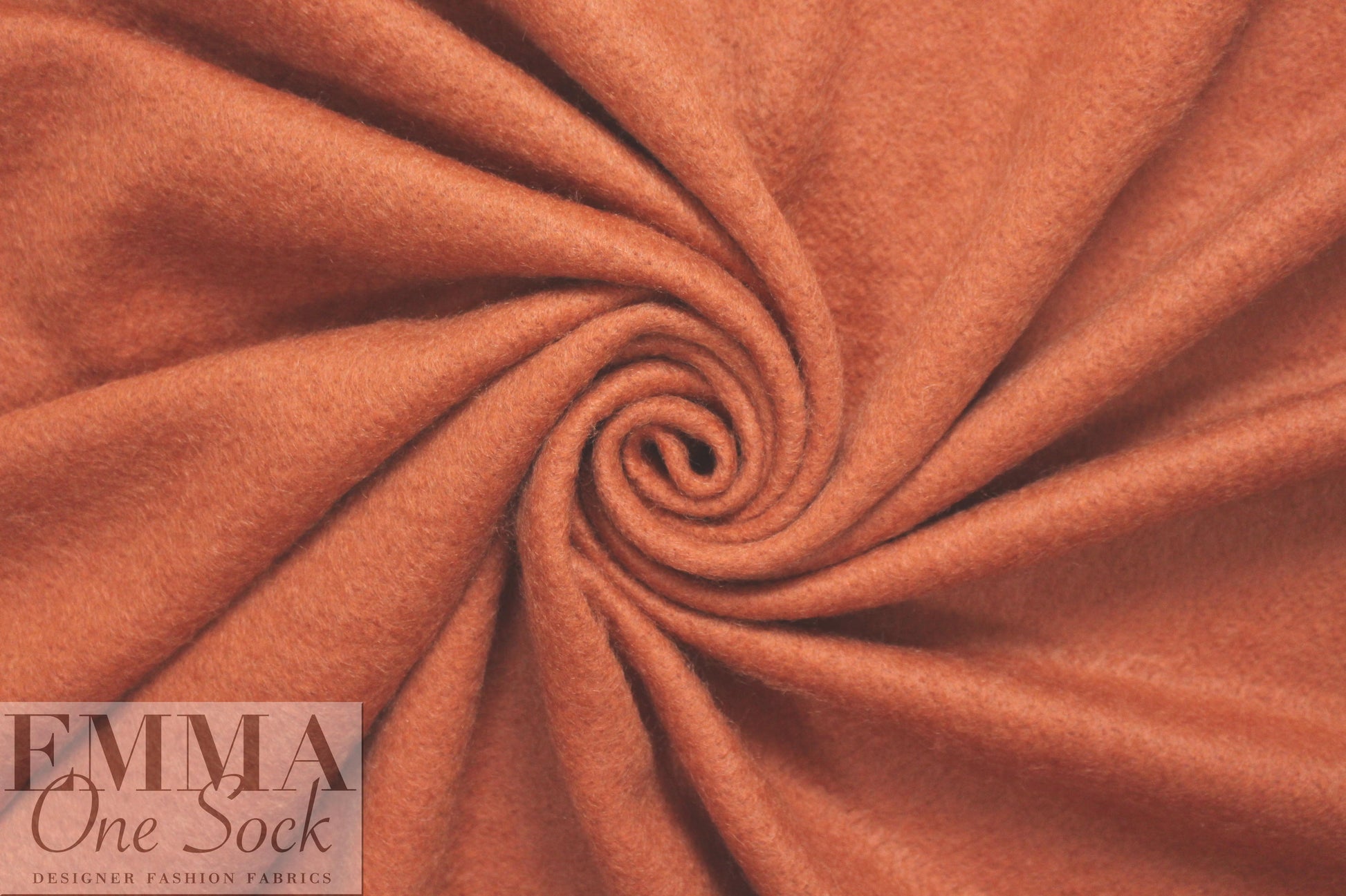 NY designer 'furry' wool blend coating - rusty orange