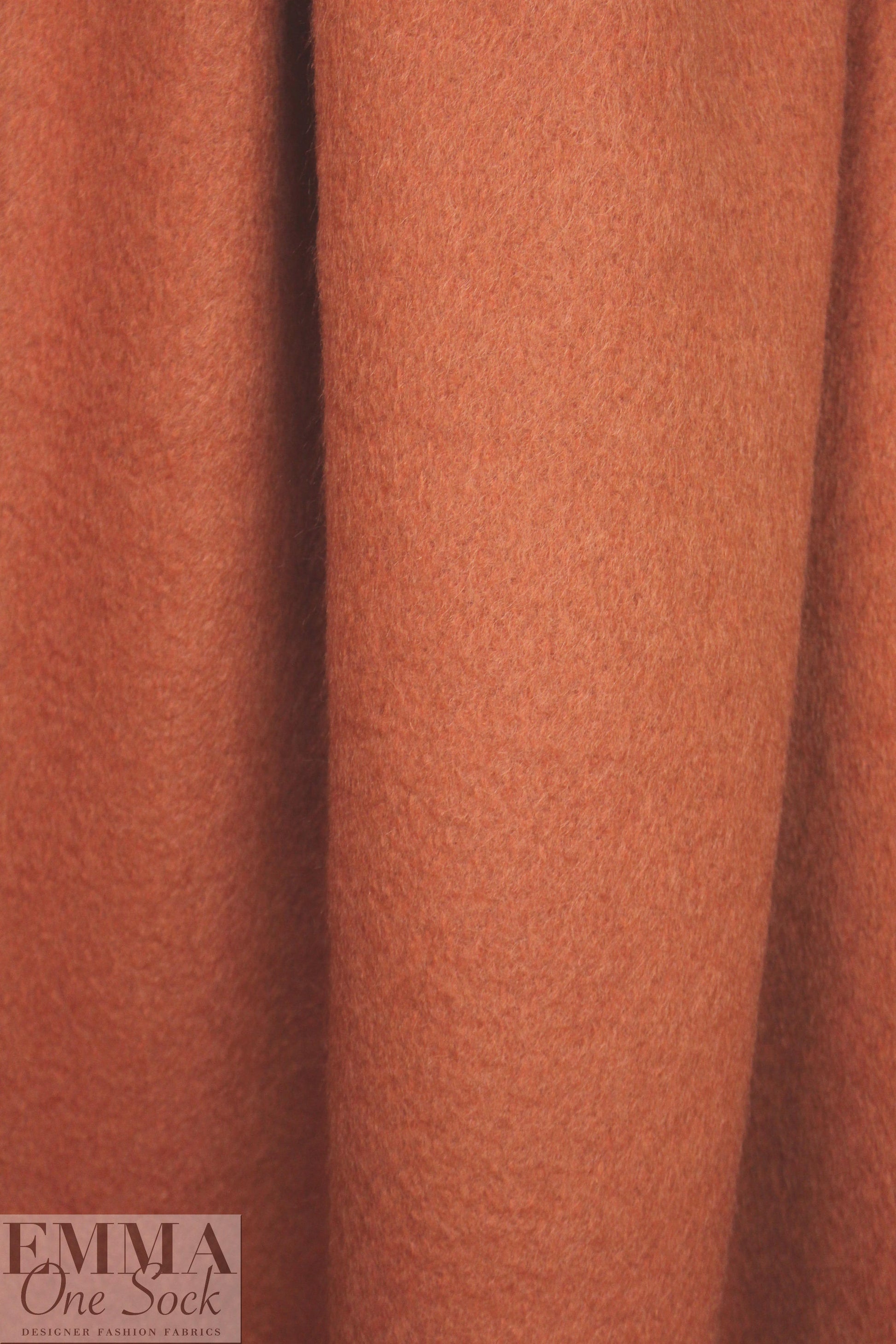 NY designer 'furry' wool blend coating - rusty orange 2.3 yds