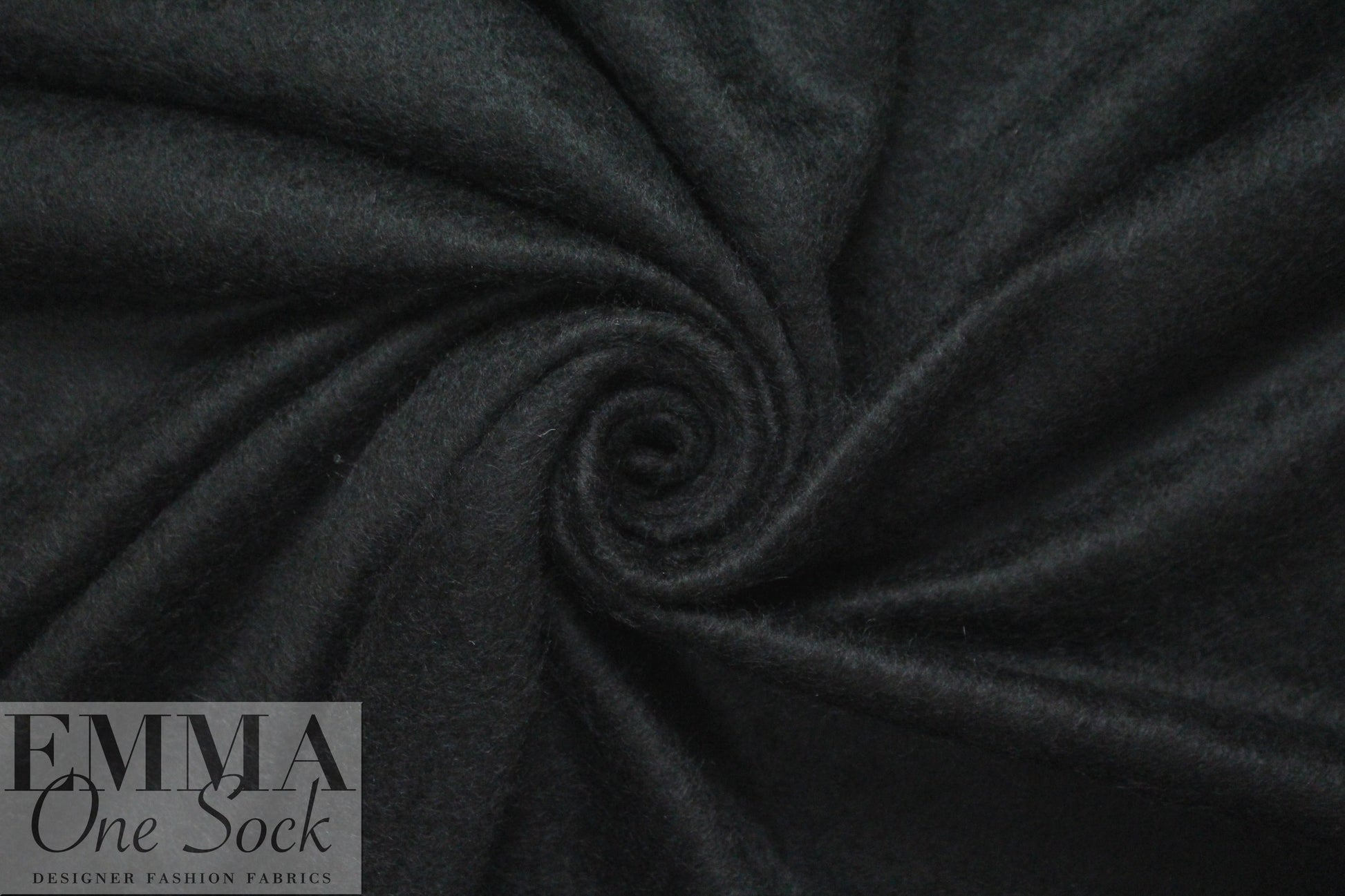 NY designer 'furry' wool blend coating - black 2.75 yd