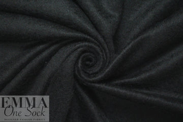 NY designer 'furry' wool blend coating - black 2.75 yd
