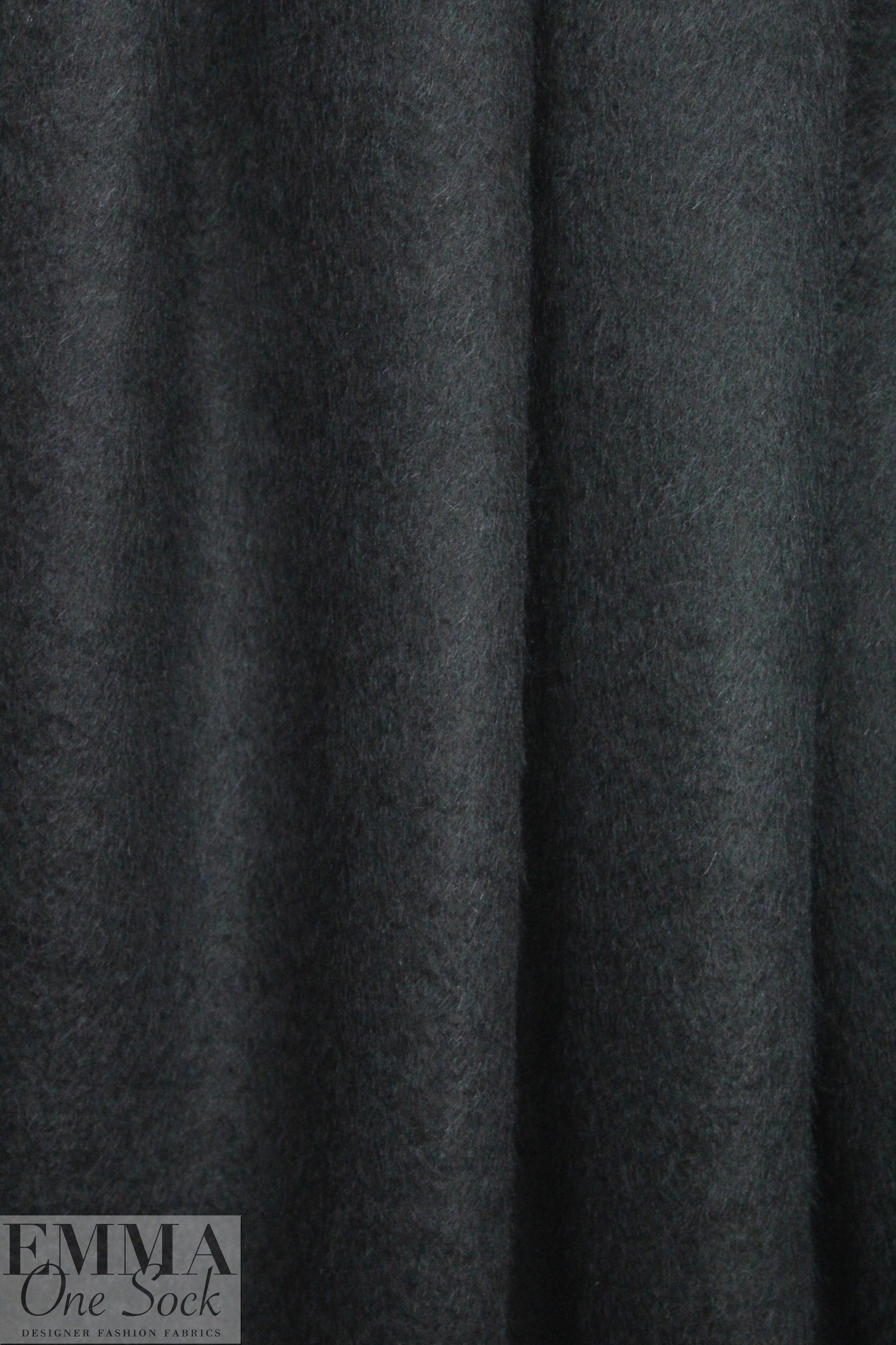 NY designer 'furry' wool blend coating - black 2.75 yd