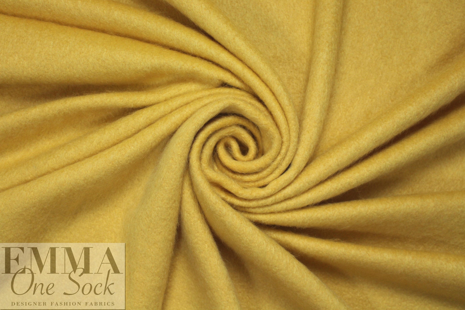 NY designer 'furry' wool blend coating - yellow curry