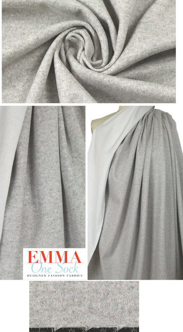 speckled wool blend 'athleisure' sweater knit - stone 1 yard