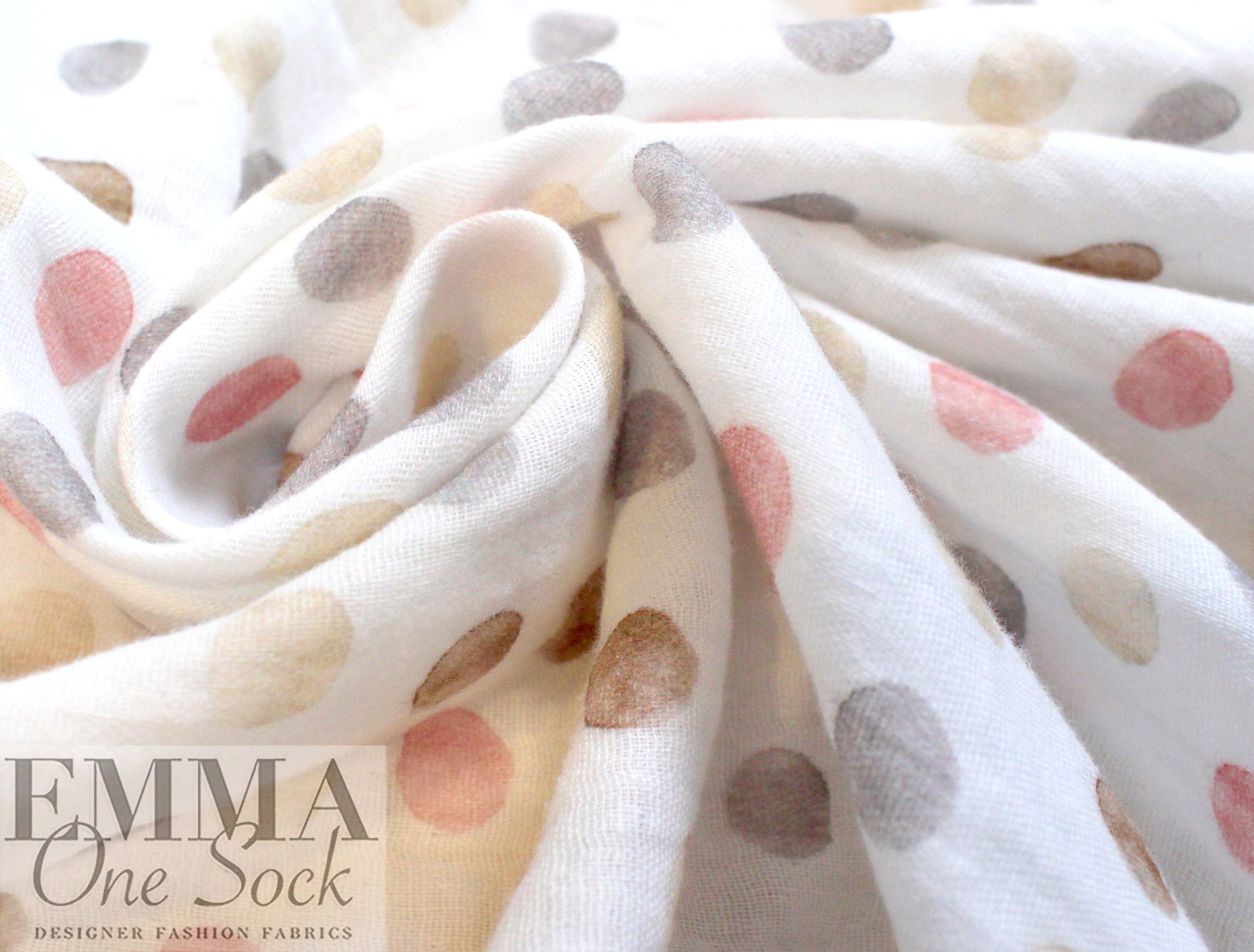 Dutch cotton mouseline, Oeko-Tex certified - watercolor dot 1 yard