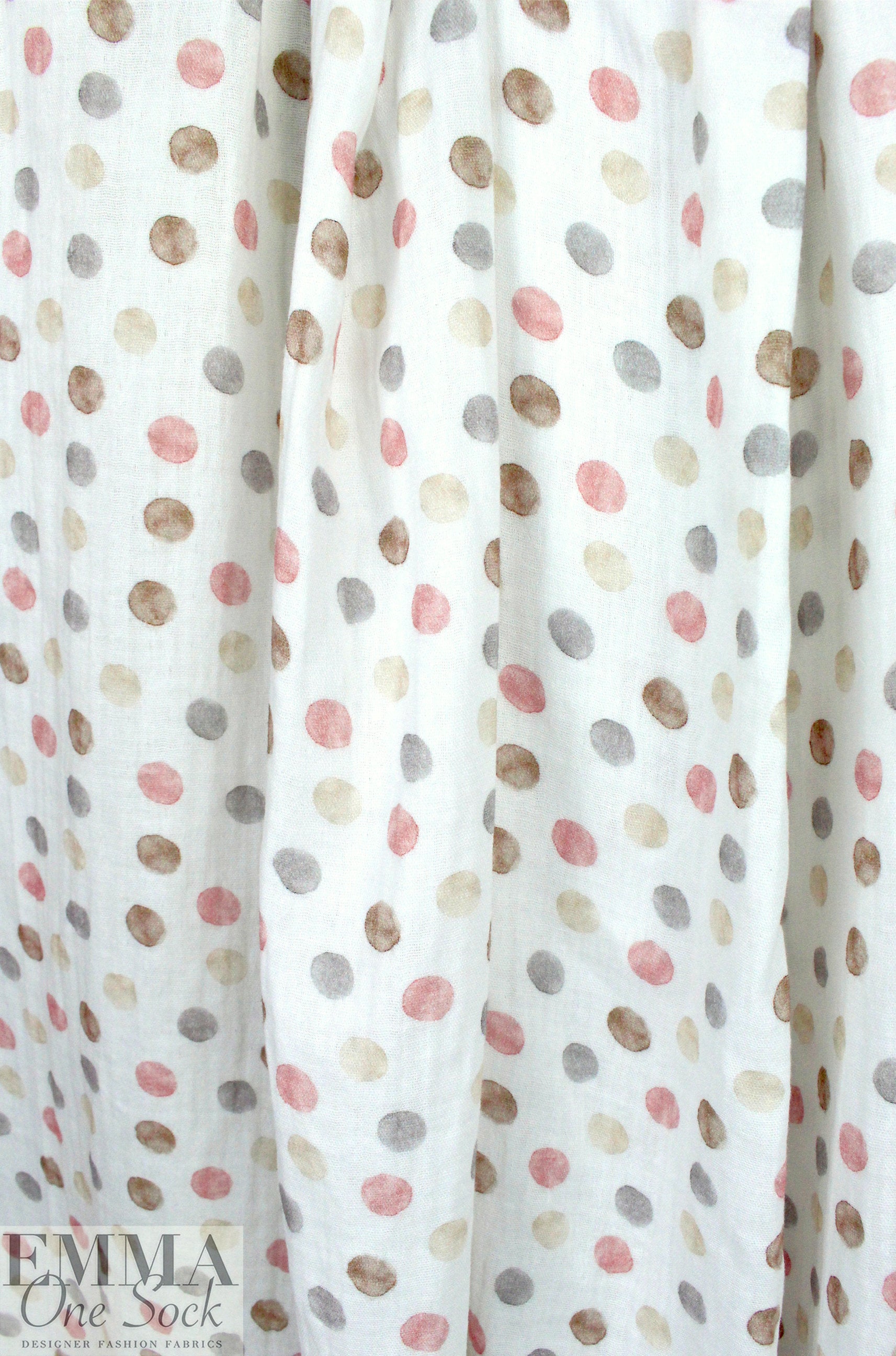 Dutch cotton mouseline, Oeko-Tex certified - watercolor dot 1 yard