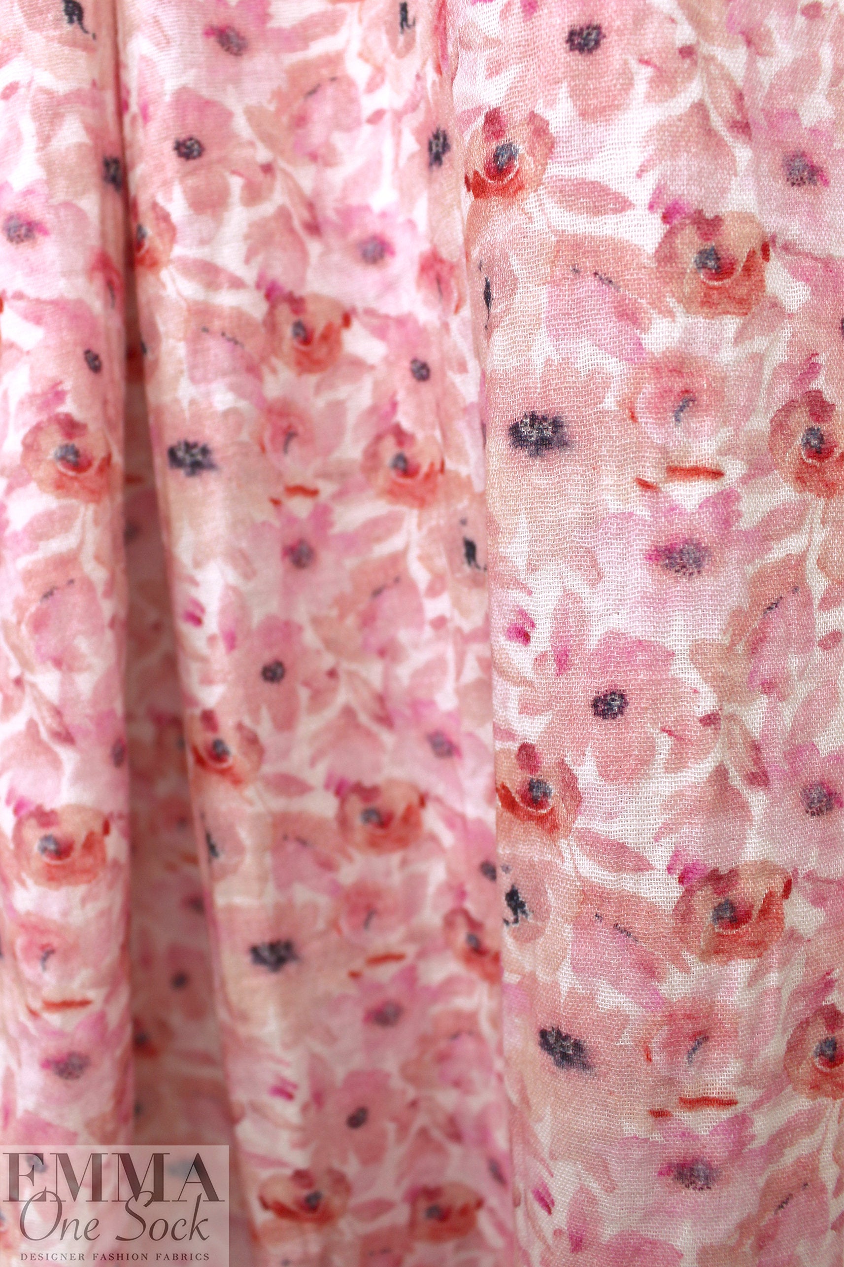 Dutch cotton mouseline, Oeko-Tex certified - floral blush 1.25 yds