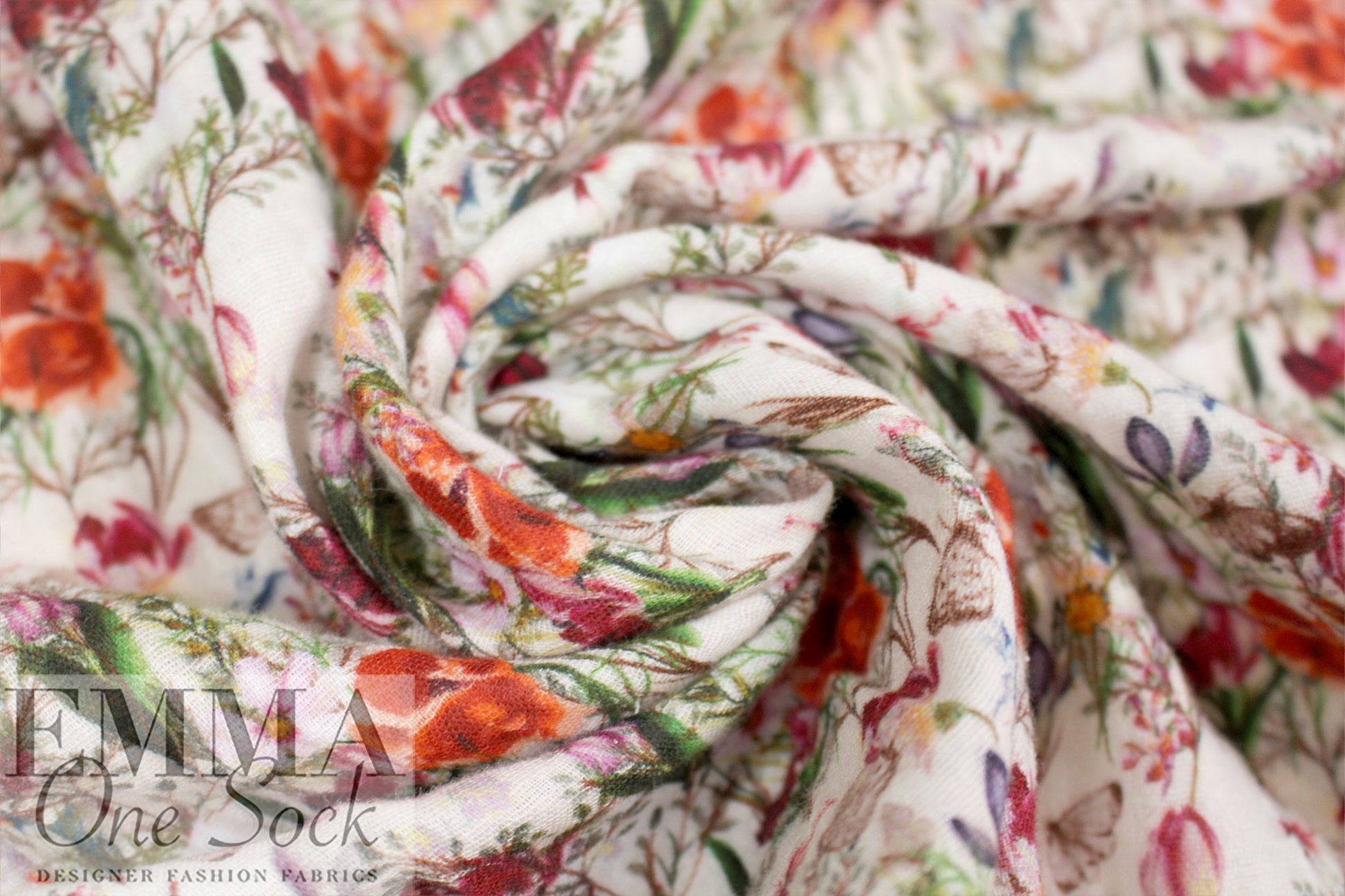 Dutch cotton mouseline, Oeko-Tex certified - garden dream 1.375 yds