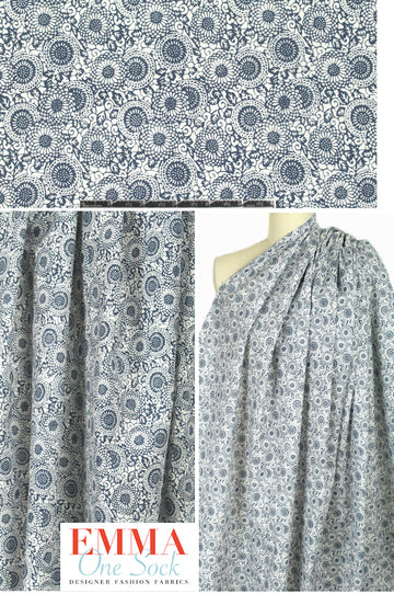 hemp/org. cotton 'muslin' - navy zinnia