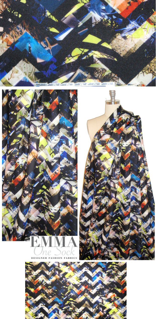 Mi11y zigzag abstract print scuba knit