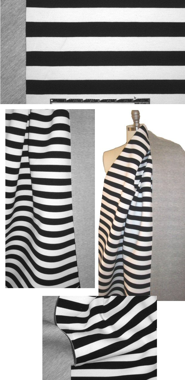 Italian stripe neoprene 2 yds Minor Flaw