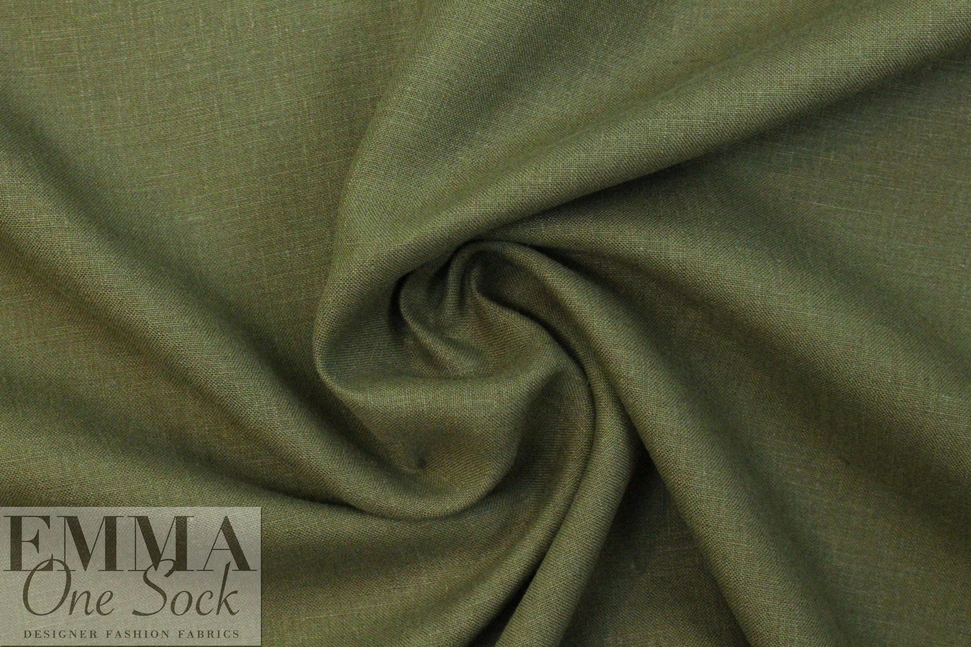 European medium weight linen - army green