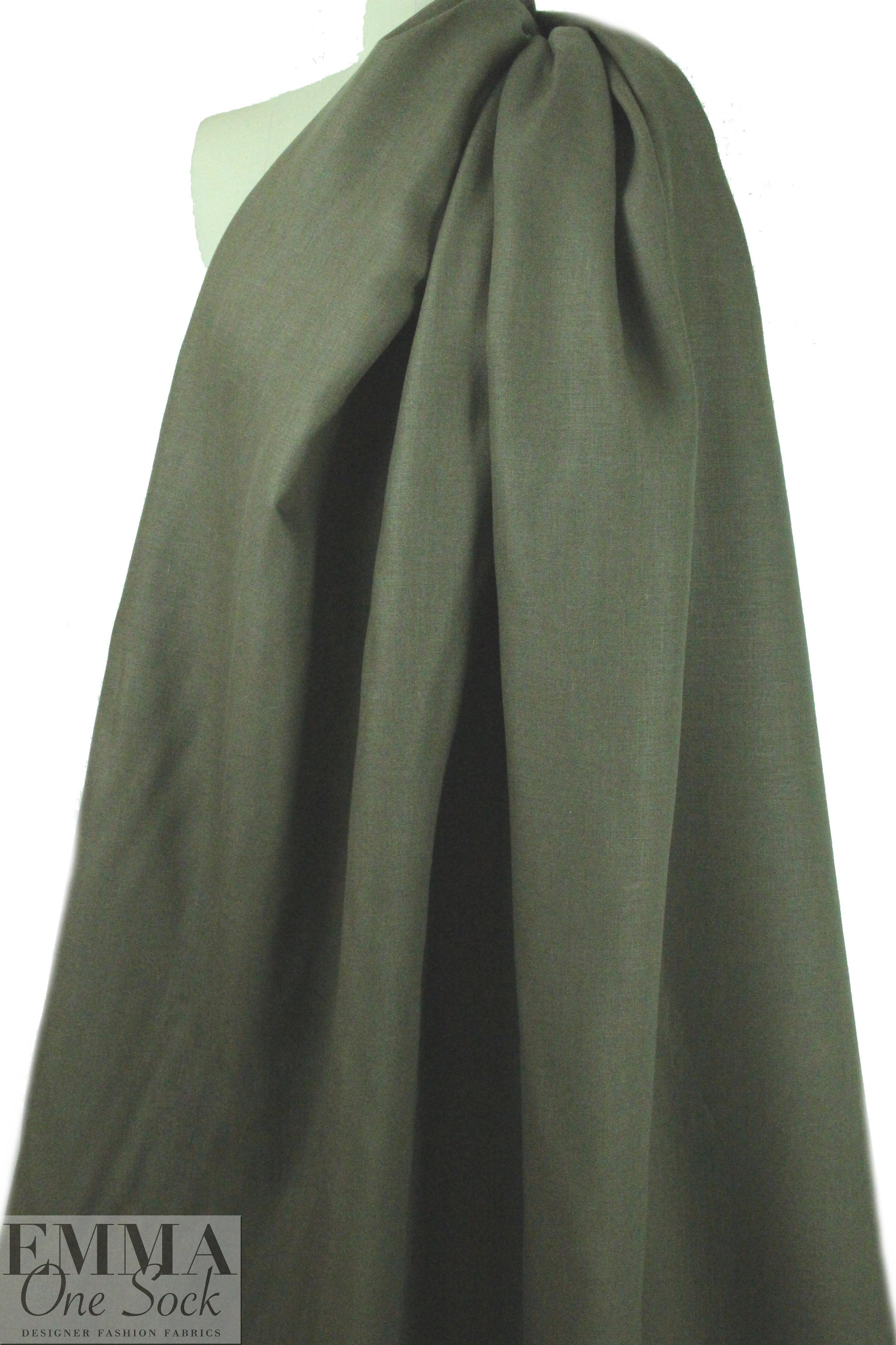 European medium weight linen - army green .75 yds