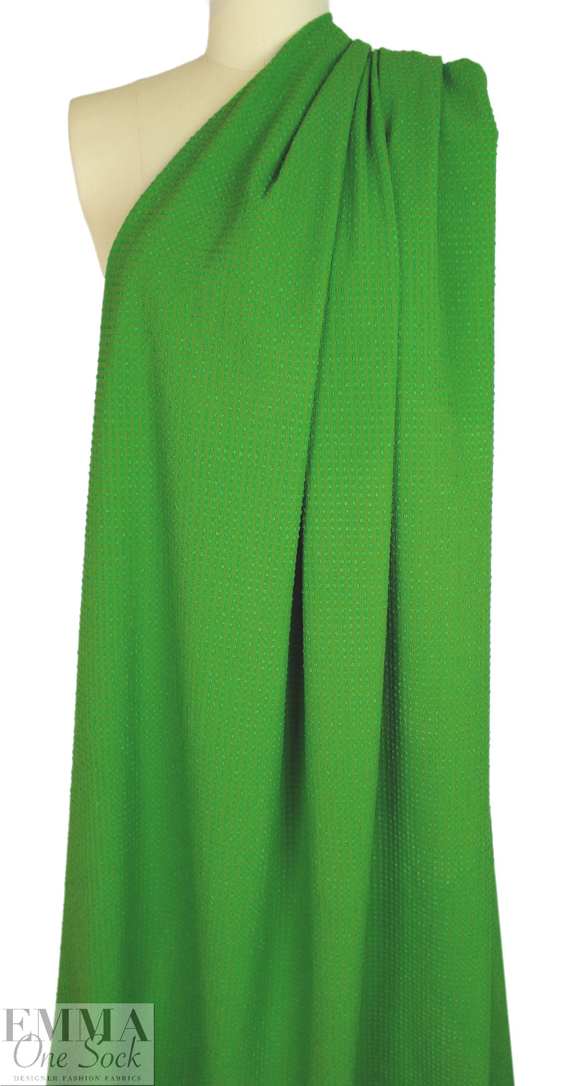 Rache1 Comey textured 'seersucker pucker' - lime .5 yds