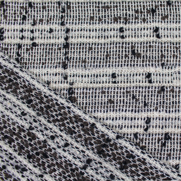 Italian wool blend novelty knit boucle' - walnut/ecru/black 2.25 yd