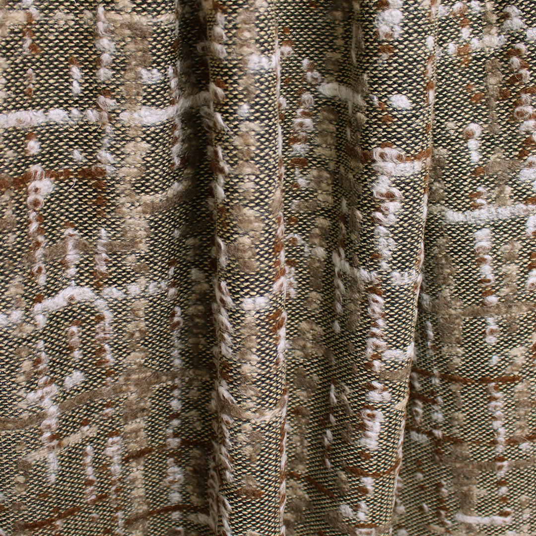 Italian wool blend novelty knit boucle' - ginger/wheat/white/black