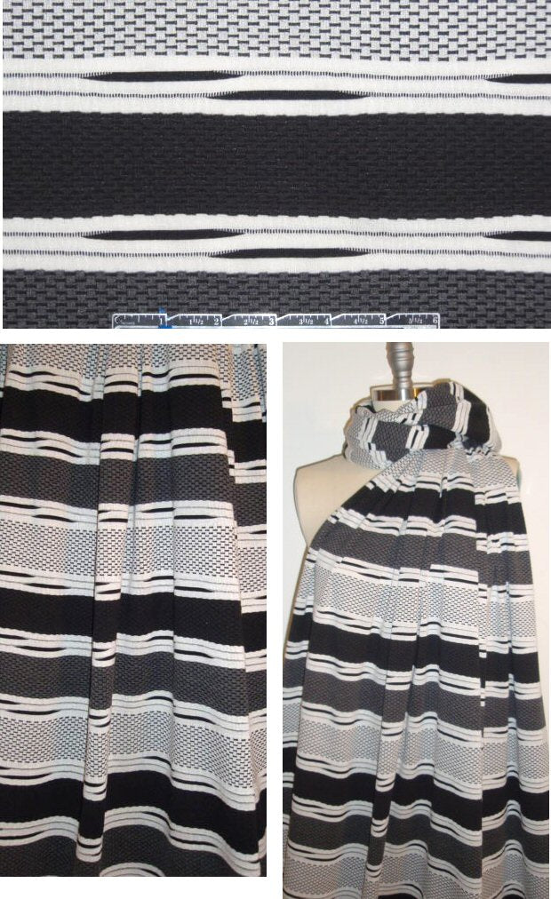 yarn-dye novelty stripe knit - black/charcoal/bone
