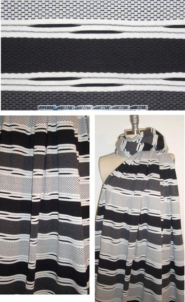 yarn-dye novelty stripe knit - black/charcoal/bone 1.625 yd