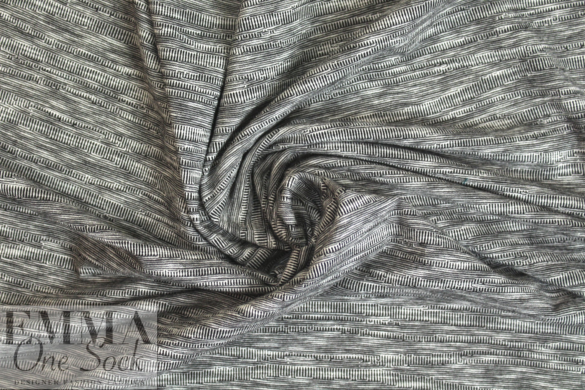 NY designer wavy crosshatch stripe cotton knit
