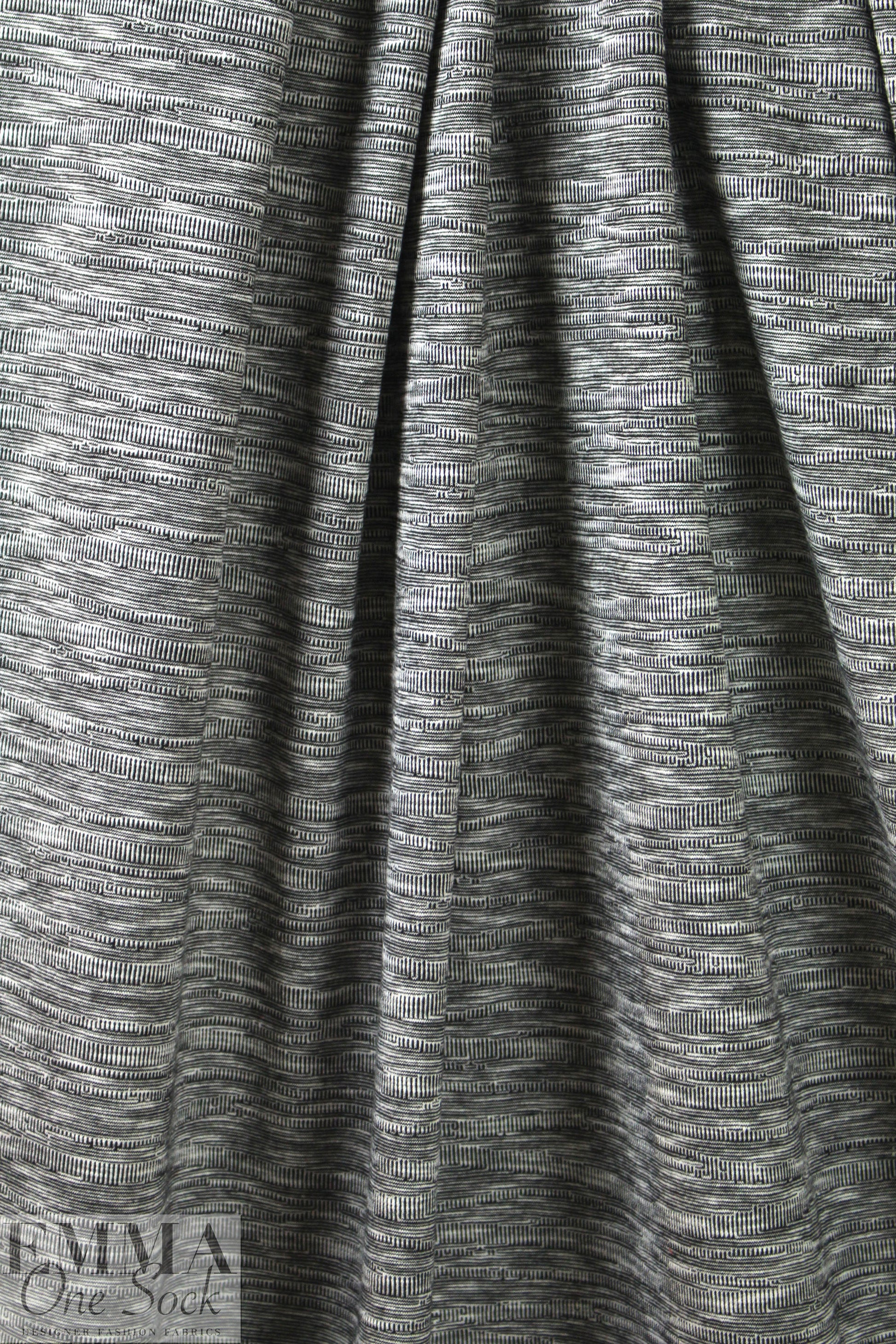 NY designer wavy crosshatch stripe cotton knit