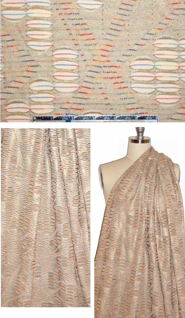 NY designer 'criss cross' metallic yarn dye 2-ply knit